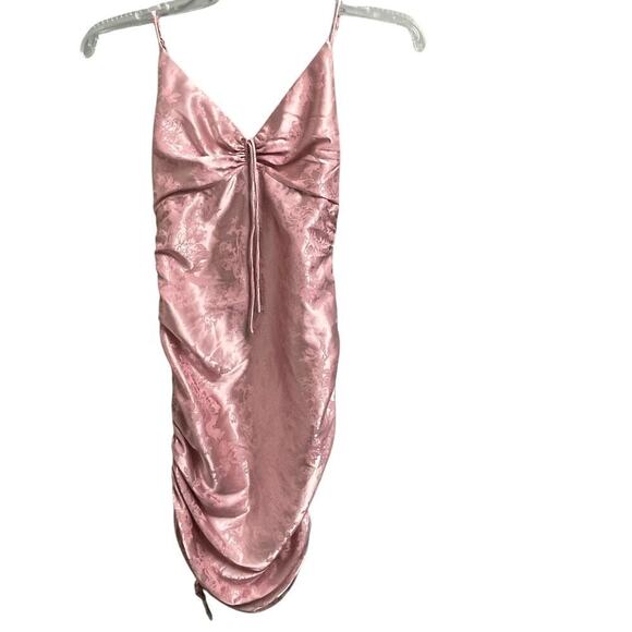Princess Polly Iyana Pink Satin Dress Size 0 Ruching Mini Slip - Picture 1 of 7